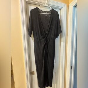 All in Favor Black Midi Dress